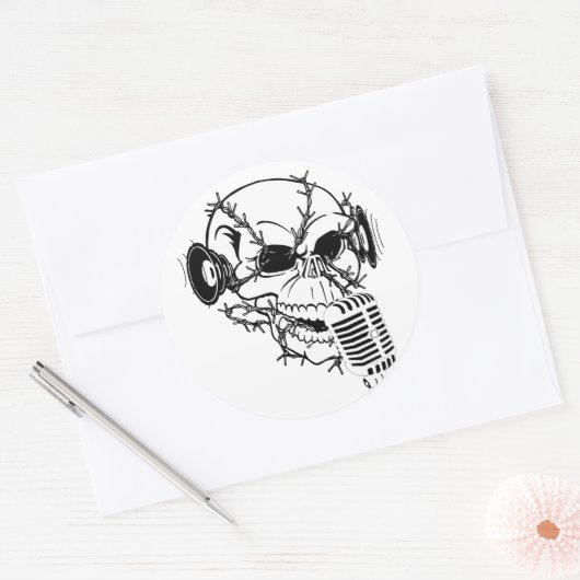 Skull Ronde Sticker (Envelop)