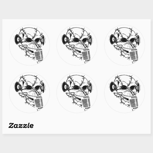 Skull Ronde Sticker (Vel)