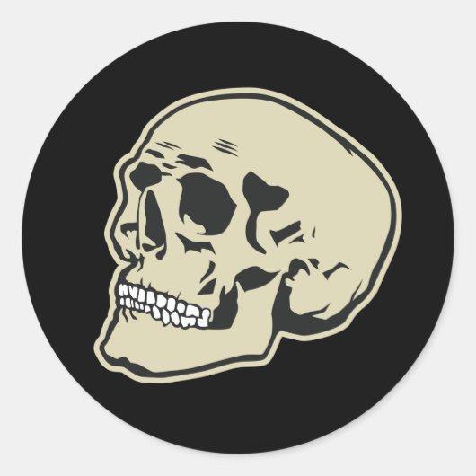 Skull Ronde Sticker (Voorkant)