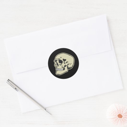 Skull Ronde Sticker (Envelop)