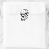 Skull Ronde Sticker (Tas)