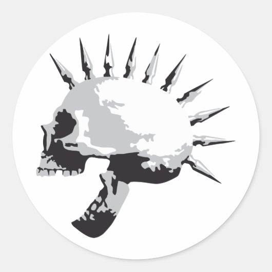 skull ronde sticker (Voorkant)