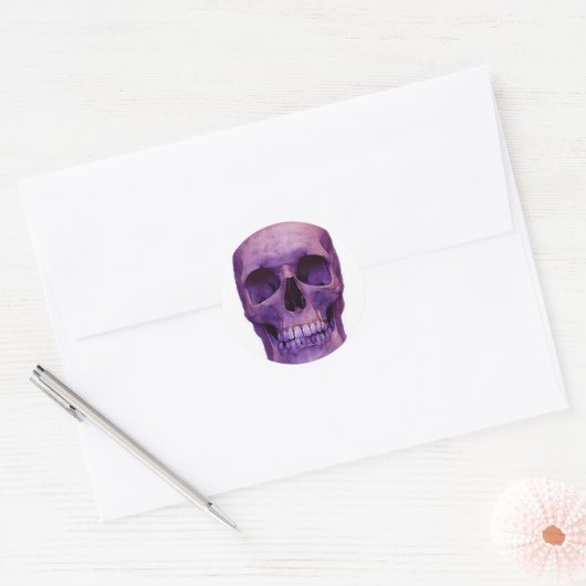 Skull Ronde Sticker (Envelop)