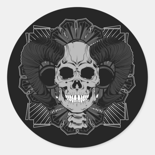 Skull Ronde Sticker (Voorkant)