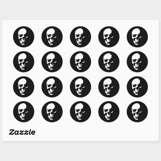 Skull Ronde Sticker (Vel)