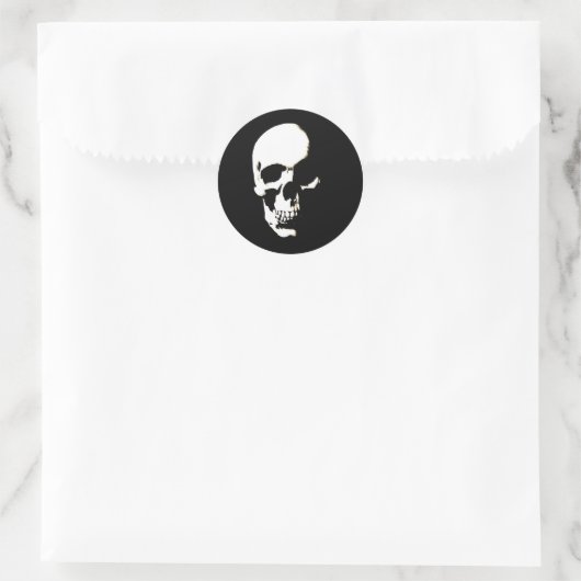 Skull Ronde Sticker (Tas)