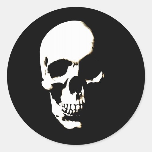 Skull Ronde Sticker (Voorkant)