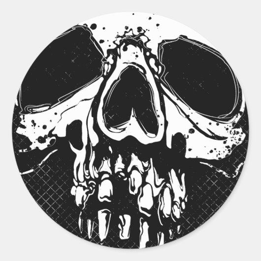 Skull Ronde Sticker (Voorkant)