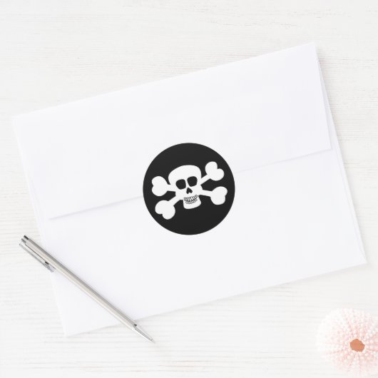 Skull Ronde Sticker (Envelop)