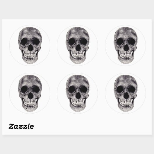 Skull Ronde Sticker (Vel)