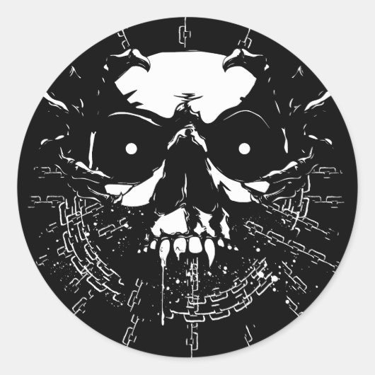 Skull Ronde Sticker (Voorkant)