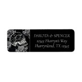 Skull Roos Chalk | Adres Funky Gothic Grunge Etiket (Voorkant)