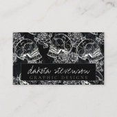 Skull Roos Chalk | Funky Gothic Grunge Branding Visitekaartje (Voorkant)
