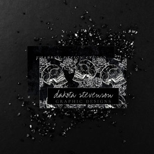 Skull Roos Chalk Funky Gothic Grunge Branding Visitekaartje