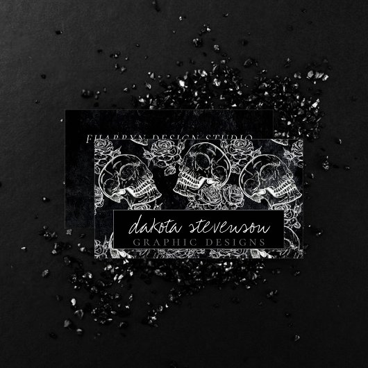 Skull Roos Chalk | Funky Gothic Grunge Branding Visitekaartje