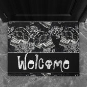 Skull Roos Chalk | Funky Gothic Grunge Welcome Deurmat