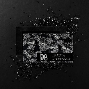 Skull Roos Chalk Monogram Funky Gothic Grunge Visitekaartje