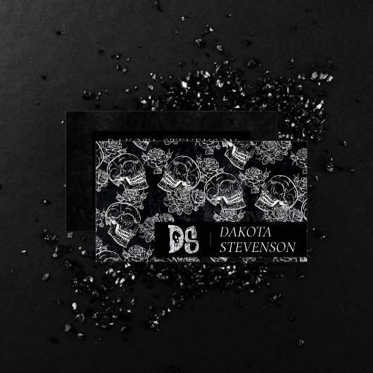 Skull Roos Chalk | Monogram Funky Gothic Grunge Visitekaartje