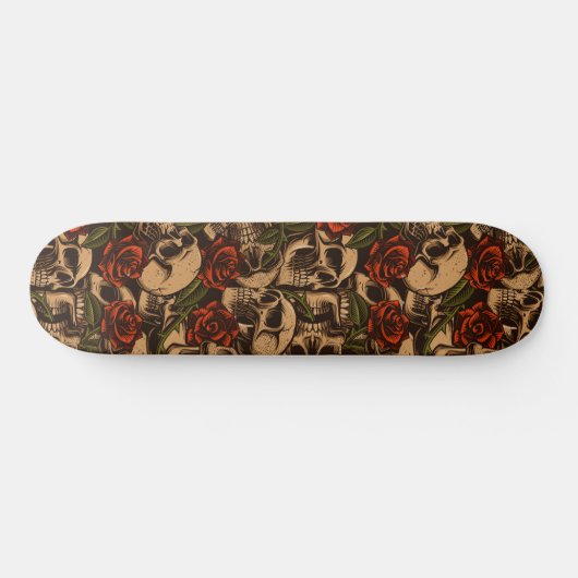 Skull Roos  Gothic Pattern Persoonlijk Skateboard (Horizontaal)