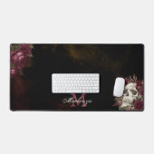 Skull Roos Monogram Name Burgundy Grunge Dark Bureaumat (Keyboard & Muis)