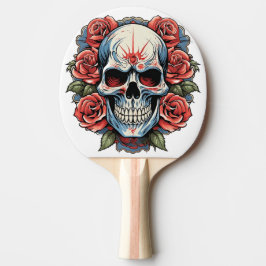 🌹 "Skull & Rozen: Bold Elegance Ping Pong Paddle" Tafeltennisbatje