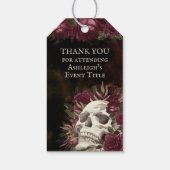 Skull Rozen Burgundy Black Dark Grunge Cadeaulabel (Achterkant)