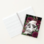 Skull Rozen Burgundy Black, gepersonaliseerd Notitieboek (Binnen)