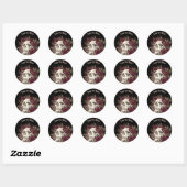 Skull Rozen Burgundy Black Grunge Personalized Cla Ronde Sticker (Vel)