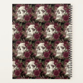 Skull Rozen Burgundy Black Pattern, gepersonalisee Planner (Achterkant)