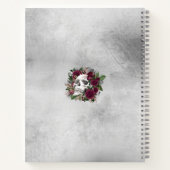 Skull Rozen Burgundy Gray Grunge Persoonlijk Notitieboek (Achterkant)