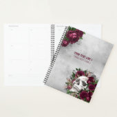 Skull Rozen Burgundy Gray Grunge Persoonlijk Planner (Display)