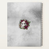 Skull Rozen Burgundy Gray Grunge Persoonlijk Planner (Achterkant)