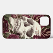 Skull Rozen Burgundy Persoonlijk Case-Mate iPhone Case (Achterkant (horizontaal))