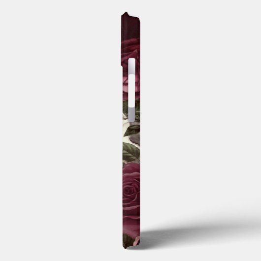 Skull Rozen Burgundy Persoonlijk Case-Mate iPhone Case (Achterkant / Links)