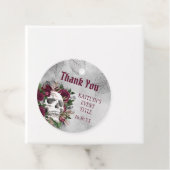 Skull Rozen Silver Grey Hartelijk dank Bedankjes Labels (In situ)