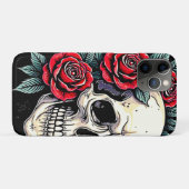 Skull Rozen Tattoo Art Case-Mate iPhone Case (Achterkant (horizontaal))