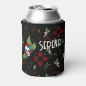 Skull Rozen Zia Sun Greenery Zwart Nieuw Mexico Blikjeskoeler (Blikje Achterkant)