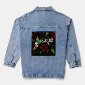 Skull Rozen Zia Sun Greenery Zwart Nieuw Mexico Denim Jacket (Achterkant)