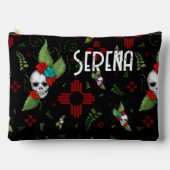 Skull Rozen Zia Sun Greenery Zwart Nieuw Mexico Etui (Voorkant)