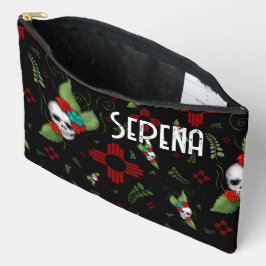 Skull Rozen Zia Sun Greenery Zwart Nieuw Mexico Etui