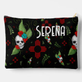 Skull Rozen Zia Sun Greenery Zwart Nieuw Mexico Etui (Achterkant)