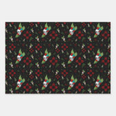 Skull Rozen Zia Sun Greenery Zwart Nieuw Mexico Inpakpapier Vel (Voorkant 3)