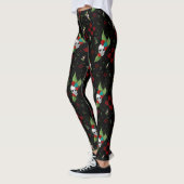 Skull Rozen Zia Sun Greenery Zwart Nieuw Mexico Leggings (Links)