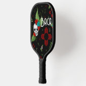Skull Rozen Zia Sun Greenery Zwart Nieuw Mexico Pickleball Paddle (Links)