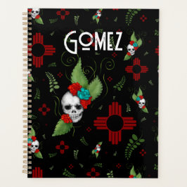 Skull Rozen Zia Sun Greenery Zwart Nieuw Mexico Planner