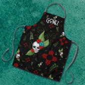 Skull Rozen Zia Sun Greenery Zwart Nieuw Mexico Schort