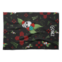 Skull Rozen Zia Sun Greenery Zwart Nieuw Mexico