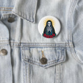 Skull Saint Ronde Button 5,7 Cm (In situ)
