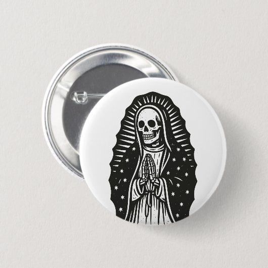Skull Saint Ronde Button 5,7 Cm (Voorkant /achterkant)