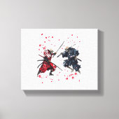 Skull Samurai Duel Canvas Afdruk (Voorkant)